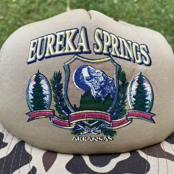 New Vintage Eureka Springs Arkansas Camo Camouflage Trucker Hat Cap Snapback - Picture 3 of 6